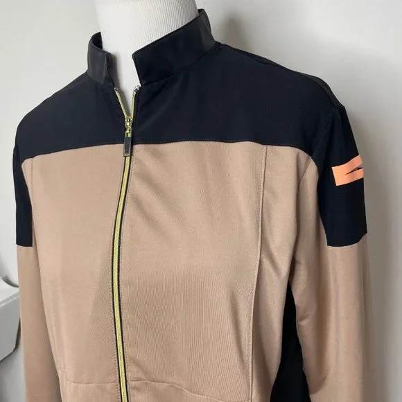 Jamie Sadock Black/Tan Full Zip Stretch Golf Athletic Jacket Women's Size M - Picture 8 of 13